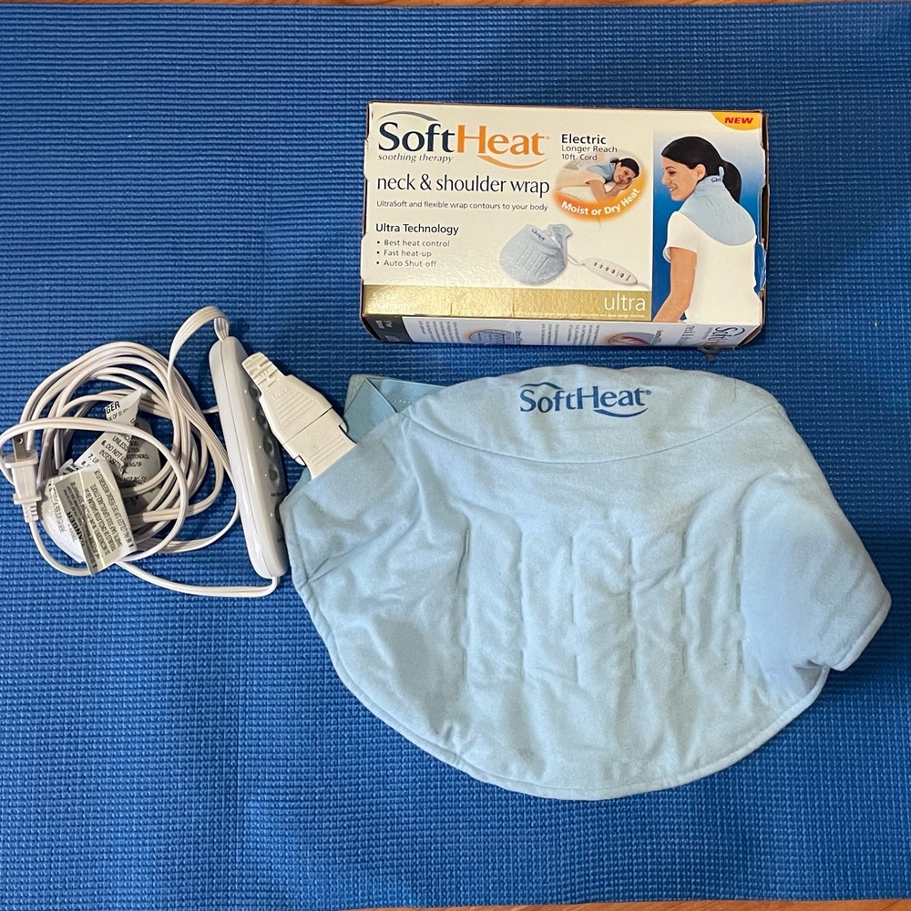 Softheat neck & shoulder wrap - ultra long cord 10ft heat pad - auto shut off